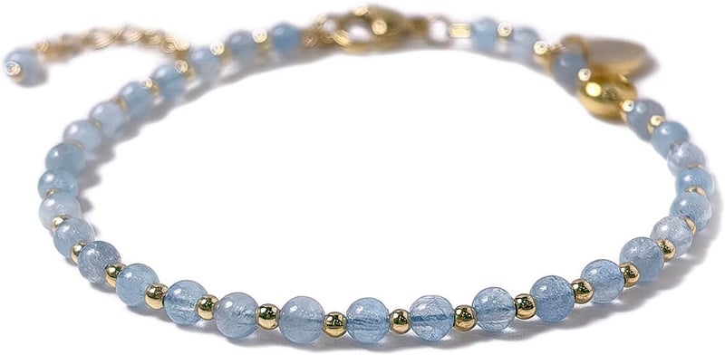 Morchic 3mm Tiny Beads Natural Gemstone Bracelet for Women, Adjustable 7.1" Energy Gem Charm Jewelry, Dainty Handmade Birthday Gift - Image 1
